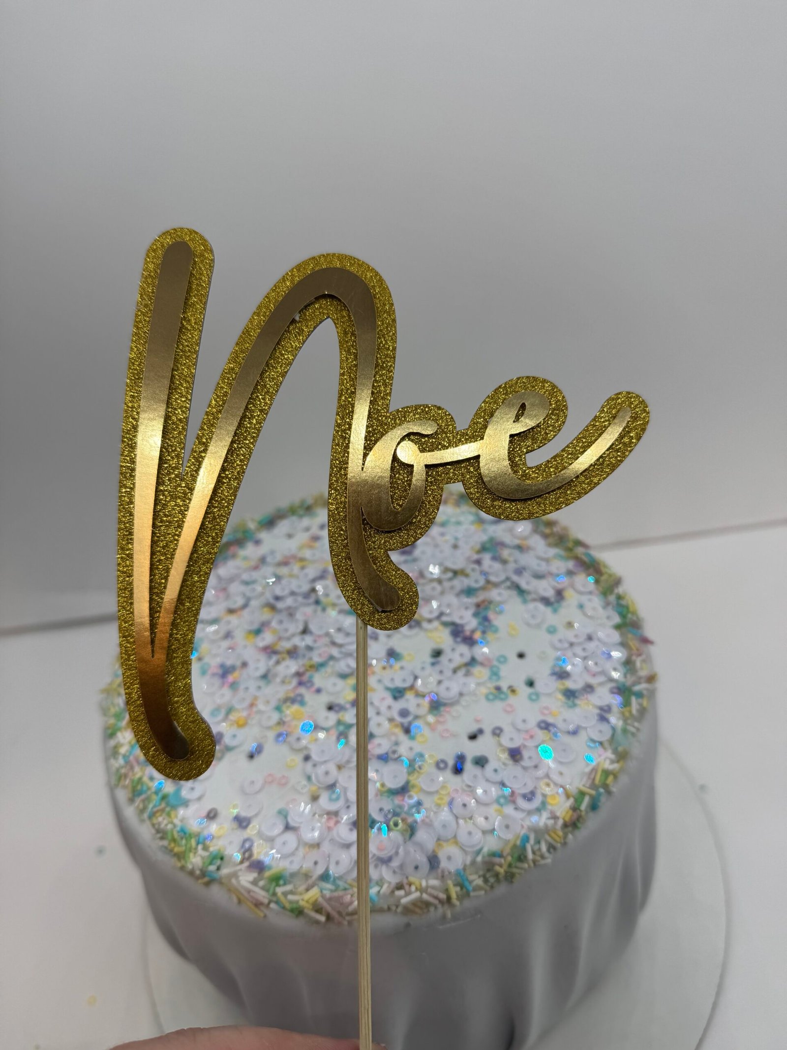Topper de nombre en 2 colores – Cartulina glitter, mate o metalizada
