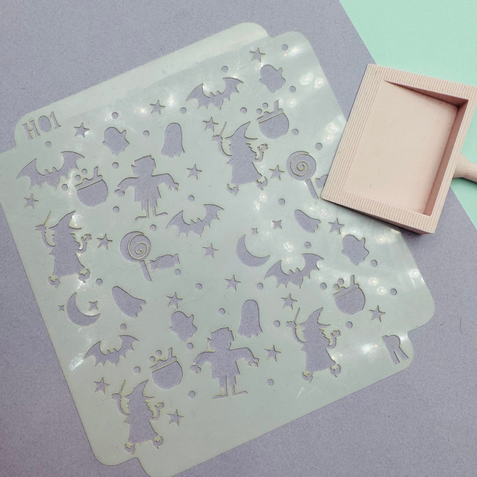 Sténcils para fondant y glasa + espátula (Halloween 1)