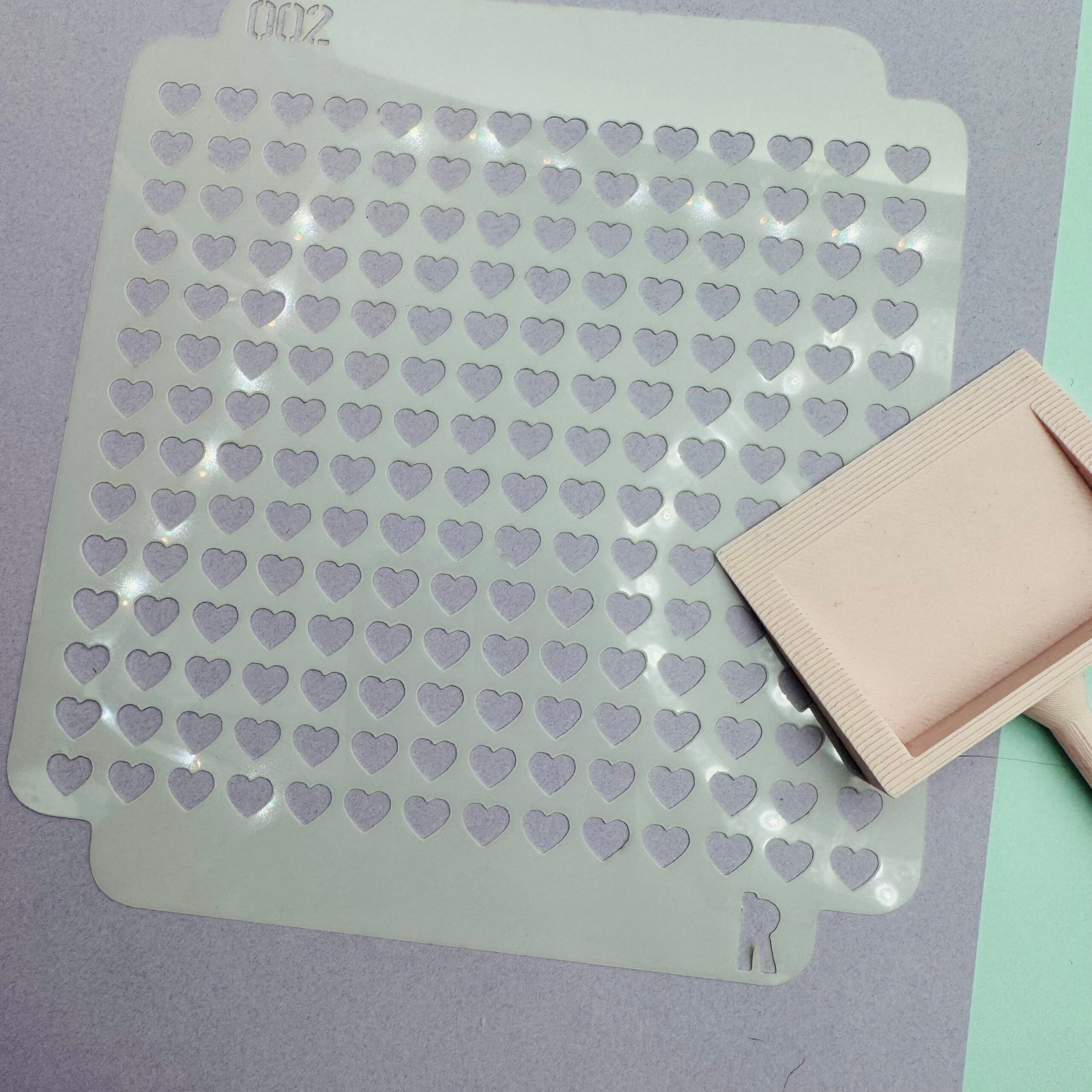 Sténcils para fondant y glasa + espátula (corazones)